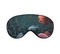 Fish Talk Art Eye Mask, Side Sleeping Mask Light Blindfold Sleeping Mask Nose Pad and Elastic Band for Children Women and Men