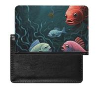 Fish Talk Art Passport Cover Protector Rfid Blocking Passport Holder Id Card Holder Secure Travel Wallet Organizer for Passport Tickets Credit Cards, style, One Size
