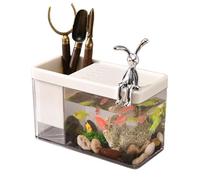 Fish Tank - ABS 6.73x3.15x4.13 Inches 215g | Betta Aquarium Transparent Home | Aquarium Tank Creative Student Dormitory Pen Holder Small Fish Tanks Storage Rack