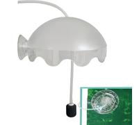 Fish Tank Aerator - Oxygen Bubble Diffuser Aquarium Kit With Hose And Air Stone, Silent Waterproof Acrylic Shield Splash Cover | Aquarium Bubbler For Betta Living Room Home Fish Tank Decoration