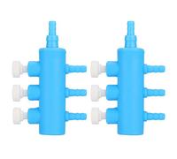 Fish Tank Air Splitter Adaptable 2 Way Oxygen Pump Adapter for Aquarium, Made of Plastic, Blue White Color, 2pcs for Fish Tank Enthusiasts (One minute and three)