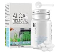 Fish Tank Algae Remover,Fish Tank Cleaner 50g Natural Aquarium Algae Treatment Aquatic Algaecide with Spoon,Safe for Fishes and Plants,Clears Green Water & Moss Healthy Environment