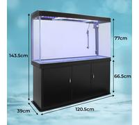 MonsterShop Aquarium Fish Tank & Cabinet - Black