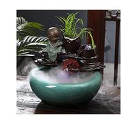 Fish Tank Aquarium Fish Tank Ceramic Flowing Water Fountain Ornaments Feng Shui Lucky Fish Tank Home Desktop Living Room Decoration Goldfish Tank Glass Fish Tank