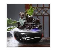 Fish Tank Aquarium Fish Tank Ceramic Round Mouth Goldfish Tank Living Room Office Circulation Flow WaterFish Bowl Courtyard Fish Culture Tank Glass Fish Tank