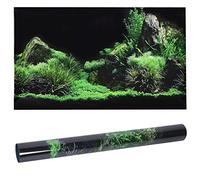 Fish Tank Background 3D Effect Seafloor Water Grass Poster PVC Self-adhesive Aquarium Backdrop Sticker Underwater World Wallpaper Decoration for Fish Tank Reptile Terrarium 61x40cm