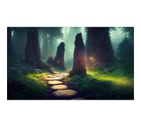 Fish Tank Background Spiritual Forrest Path Aquarium Background Foggy Misty Forest Terrarium Background Jungle Rainforest Stone Path Reptile Bearded Dragon Habitat Background 30x12in