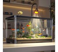Fish Tank, Betta Fish Tank Starter Kit With Filter And Lights,Fish Aquariums,Aquarium Starter Kit,Self Cleaning Fish Tanks(Large)