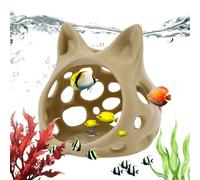 Fish Tank Caves and Hiding Spots - Hollow Out Cat Head Shape Strong Suction Cup,Shrimp Cave Aquarium - for Living Room Bedroom Office Hotel Lobby Restaurant Pet Store Cafe