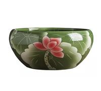 Fish Tank Ceramic Fish Tank Handmade Flower Pot Desktop Fish Tank Turtle Tank Suitable for Living Room, Office and Study Room, Etc. Glass Fish Tank(A,S)