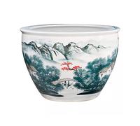 Fish Tank Ceramic Fish Tank, Water Lily Bowl, Lotus Flower Pot, Goldfish Turtle Tank, Courtyard Rice Tank, Fish Basin Fish Tank Decor,S