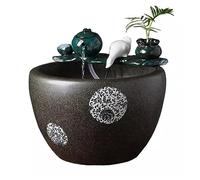Fish Tank Ceramic Flowing Water Fish Tank Decoration Office Living Room Floor Circulating Water Garden Fish Tank Glass Fish Tank(33cm)