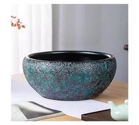Fish Tank Ceramic Tank Living Room Fish Tank Hydroponic Container Turtle Tank Water Lily Bowl Lotus Flower Pot Indoor Fish Tank Glass Fish Tank(32cm)