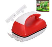Fish Tank Cleaner, Aquarium Scraper, 3.54x1.97 Inches Double-Sided Algae Removal Brush, Magnetic Grip, Non-Slip Handle, Tank Cleaning Scrubber for Aquariums, Home and Workshop