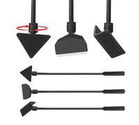 Fish Tank Cleaning Kit - 3 in 1 Fish Tank Cleaning Tools Kit with 16'' Detachable Rod Triangular Flat Brush Algae Scraper Right Angle Brush