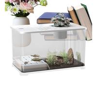 Fish Tank - Compact Glass Aquarium with Silent Filtration System | Stylish Modern Fish Tank for Home or Work Desk, Ideal for Betta or Tropical Fish, Built-In LED Light and Quiet Circulation, Aquatic E