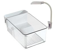 Fish Tank, Complete Turtle Tank Habitat Kit with Multi-Function Area and Water Filter for Turtles and Aquatic Animals