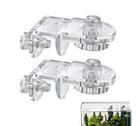Fish Tank Cover Holder - Transparent Base Brackets 5.6x3.1x2.5cm, 2 Pack Glass Canopy Brackets Without Border, Heavy Duty Cap Catch Clip | Aquatic Roof