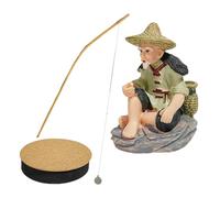 Fish Tank Decor, Aquarium Figurines, Small Floating Fisherman with Decorative Design, Ornaments for Guppy, Betta, Studio, Terrarium, Bearded Dragon, Home Landscaping, Indoor, Outdoor