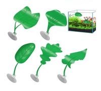 Fish Tank Decor,Artificial Leaf Ornaments - 5-Piece Frog Fish Tank Accessories,for Reptile Frog Small Animal Lizard Corn Saltwater Freshwater Indoor Outdoor