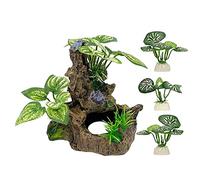 Fish Tank Decorations Aquarium Decoration Small Ornaments Accessories Betta Fish Hides Cave Rest Soft Silk Leaf (A-Set) (A-set)