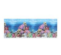 Fish Tank Decorations Background Sticker: 102x40cm 3D Aquarium Background, Adhesive PVC Tropical Coral Reef Underwater Scene Wall Decoration for Saltwater and Freshwater Tanks