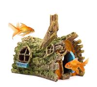 Fish Tank Decorations Betta wooden House Hide Cave Decor Aquarium Ornament Small and Medium Fish Accessories Fish Resin Toys Hideouts Aquarium