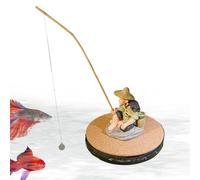 Fish Tank Decorations, Floating Fisherman Decorations Aquarium Accessories, 2 in 1 Feeder Figurines for Guppy Shrimp Betta Landscaping Small Schooling Species Desktop Home