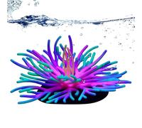 Fish Tank Decorations - Silicone Fish Tank Coral Jewellery, Artificial Glow in the Dark Curb Currents Affect and Imitation Real Sea Flora Plants - For Freshwater