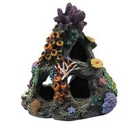Fish Tank Decorations, Simulation Mountain View Stone Ornament Aquarium Decor Aquarium Cave Artificial Mountain Hill View Stone Rock Cave for Betta Cichlids Hideaway Cave