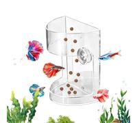 Fish Tank Feeder Acrylic Clear Anti Drift Suction Cup Sinking Dispenser Rin | Smart 9.5x7x7cm Tropical Aqua Provisions Tracker Maintains Water Clarity Seamlessly Making Vacation Absence Maintenance Free