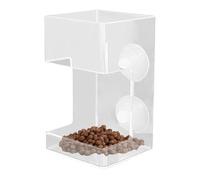 Fish Tank Feeder,Fish Feeder Tube Food Dispenser with Suction Cup | Clear Feeding Supplies, Food Holder Tray, Turtle Shrimp Tank Accessories