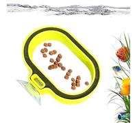 Fish Tank Feeder - Suction Cup Feed Container, 2.75x1.18x0.39 inches Suspended Fish Feeder, Ring Shaped Container for Family Enthusiast Freshwater Saltwater Tank Indoor Outdoor Home
