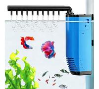 Fish Tank Filter, 3 in 1 Aquarium Filter, 3W Built-in Filter Pump, Low Noise Design with Spray Rod, 210L/H, with Oxygenation Function for 30-80 L Fish Tank, for Aquariums, Turtle, Fish, Shrimp (Blue)