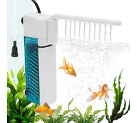 Fish Tank Filter, 400L/H Internal Aquarium Filter with Rainfall and Wave Maker, 3.5W Quite Quiet Fish Tank Filters Pump for Freshwater Saltwater Tanks up to 64L, White
