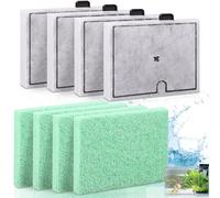 Fish Tank Filter Cartridges Compatible with Interpet Internal Cartridge Filter CF1, Double Filtering Aquarium Filter Cartridges Replacement CF1 Filter Service Pack 4 Months (4 White, 4 Green)