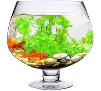 Fish Tank, Fish Bowl, Goldfish Bowl, Transparent Glass Goldfish Aquarium Small Desktop Aquarium Turtle Tank(4000ml)
