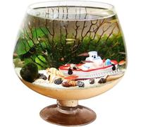 Fish tank,Fish Tank,Aquarium Starter Kits,Goblet Shaped Fish Tank Aquarium Desktop Ecological Bottle Aquascape Small Fish Tank Aquarium Clear Glass Water for Pets