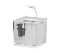 Fish Tank Fish Tank High Transparent Acrylic Desktop Small Living Room Goldfish Fighting Office Decoration Ornamental(White)