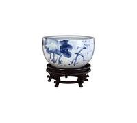 Fish Tank Hand-painted Ceramic Fish Tank, Home Living Room, Turtle Tank, Water Lily, Lotus Pot, Courtyard Landscape Ornaments Glass Fish Tank(S)