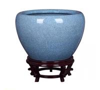 Fish Tank Ice Crack Ceramic Fish Tank Goldfish Tank Turtle Tank Water Lily Basin Lotus Tank Living Room Large Water Tank Courtyard Glass Fish Tank(S)