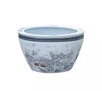 Fish Tank Indoor Ceramic Living Room Bedroom Decoration Fish Tank Garden Garden Decoration Water Lily Lotus Water Basin Glass Fish Tank(42cm)