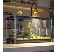 Fish Tank Kit, Premium Tropical Aquarium Starter Kit with Filter and LED Light, Small Glass Aquarium for Betta Fish, Complete Setup