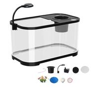 Fish Tank Kit - Transparent Desktop Freshwater Aquarium | Aquarium Tank | Clear Fish Tankk Starter Kits | Reusable Decorative Tanks for Terrapin Tortoise Turtle, Household Clear Aquariu Small Animal