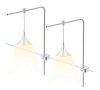 Fish Tank Light Stand, 2PCS Adjustable Aquarium Light Stand, Stainless Steel Aquarium Light Holder Tank Universal Riser Mounting Bracket Hanging Kit for Freshwater & Marine Aquariums (Without Stand)