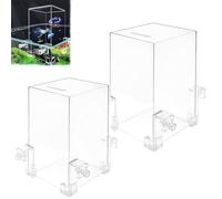 Fish Tank Lookout Tower,Clear Negative Pressure Fish Tank Acrylic,Look Out Tower for Fishs Sorority Tanks,360° View & Auto-Refill,Increase Activity Space for Ecological Decorations (#2pc)