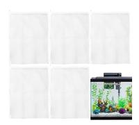 Fish Tank Media Bags - Set of Five Reusable Filter Mesh, Aquarium Cleaning Supplies, Multi-Purpose Filtration Pouch | Water Treatmnt Mesh Bag For Freshwater Saltwater Tanks Home Aquatic Systems