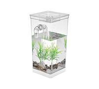 Fish Tank Mini Aquarium Fish Tank with LED Lamp Light Fish Fighting Cylinder Self Cleaning Small Fish Tank Acrylic Desk Aquarium Box Goldfish Tank