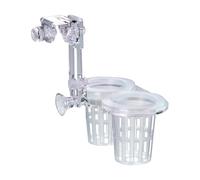 Fish Tank Planter, Aquarium Plant Pots, Clear Aquarium Plant Cork with Hole, Fish Tank Decoration, Adjustable Hydroponic Double Cups, Water Accessories for Growing