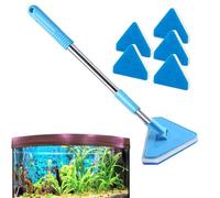 Fish Tank Scrubber - 55x12.5x3cm Long Handle, Stainless Steel Cotton Sponge 200g - Interior Aquarium Cleaner For Algae Removal Pond Terrarium And Household Water Tank Use